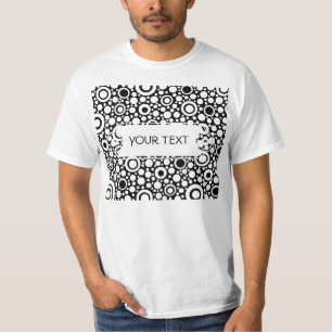 Black Dots & Circles Grid + your backgr. & text T-Shirt