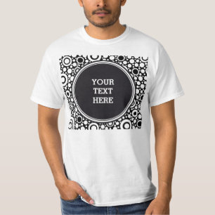 Black Dots & Circles Grid + your backgr. & text T-Shirt