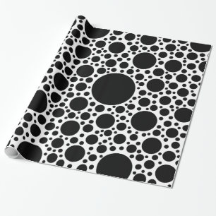 Black Dots Pattern + your backgr. & ideas Wrapping Paper