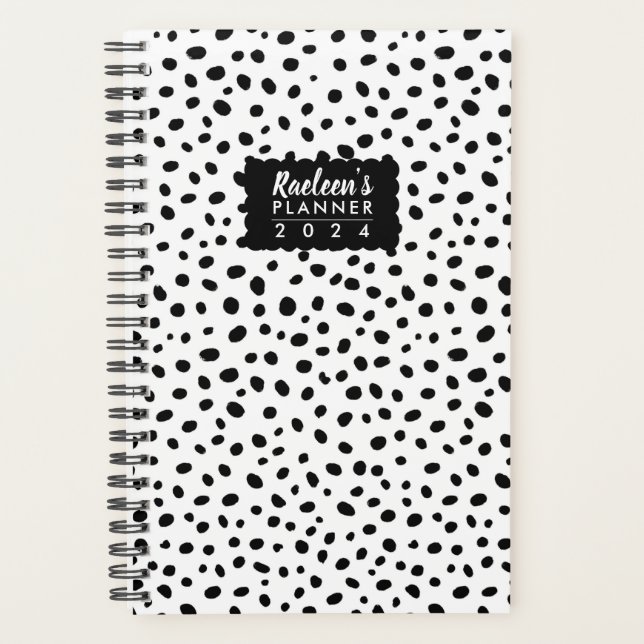 Black Dots Personalised Weekly Planner (Front)