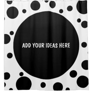 Black Dots seamless pattern + your backgr. & ideas Shower Curtain