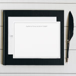 Black Double Border Couple  Card<br><div class="desc">Black Double Border Couple Note Card - a quick note thanking friends,  an invite to a dinner party,  weekend visit or getaway,  etc. Personalised stationery with a classic vintage vibe.</div>