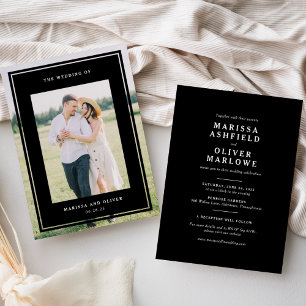  Black Double-Sided Framed Photo Wedding Website Invitation