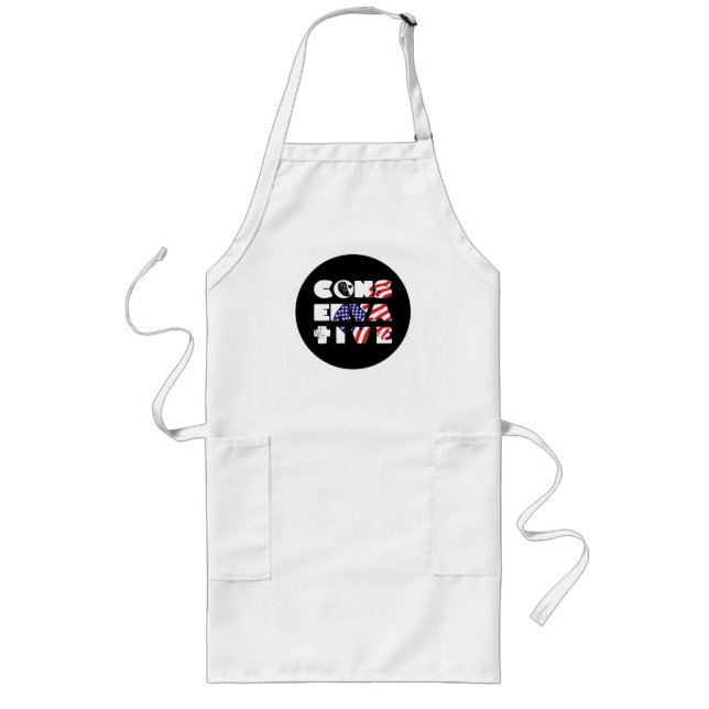 black Dove Cross US Flag Pro-Life Conservative T-S Long Apron (Front)
