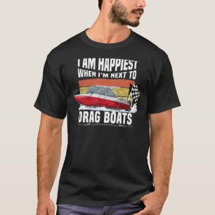 Black Drag Boat Racing USA Flag Racing Flags 1 T-Shirt