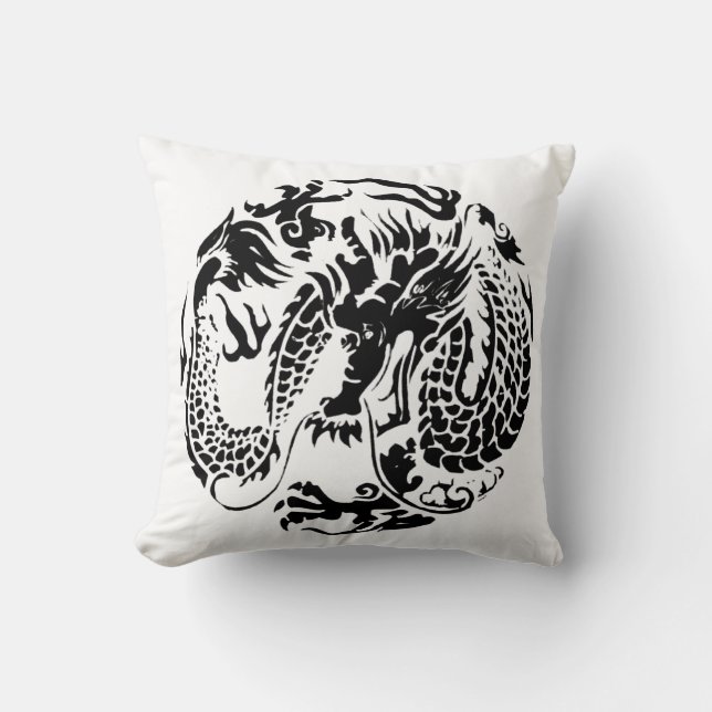 Black Dragon American MoJo Pillow (Front)