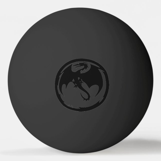 Black Dragon black on black 1 star ping pong ball (Front)