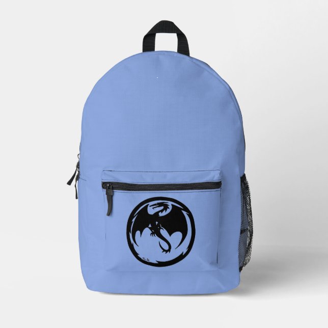 Black Dragon blue backpack (Front)