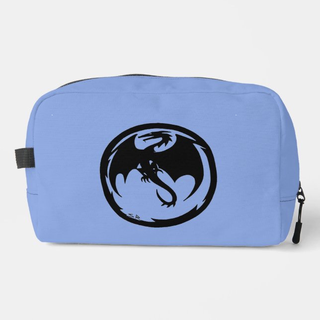 Black Dragon blue dopp kit toiletry bag (Front)