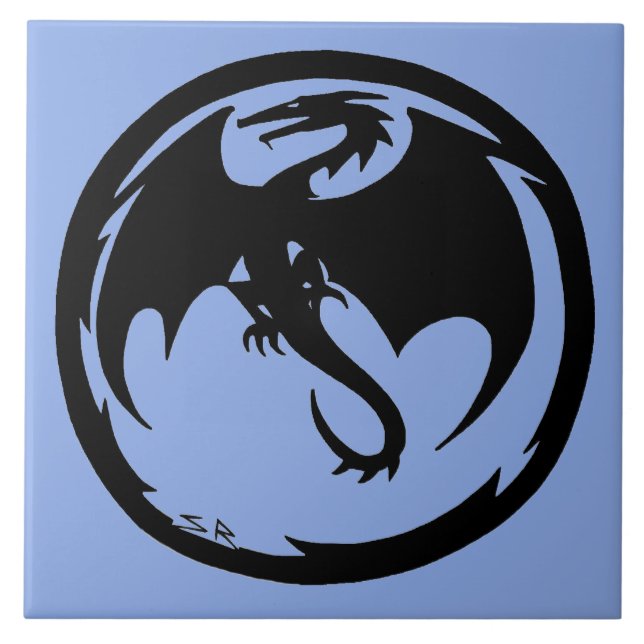 Black Dragon Blue large tile (Front)