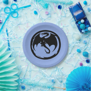 Black Dragon blue paper plates