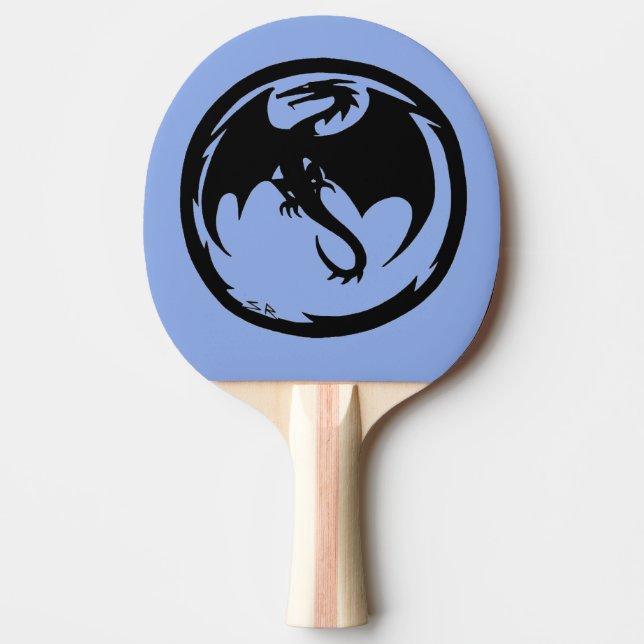 Black Dragon Blue ping pong paddle (Front)
