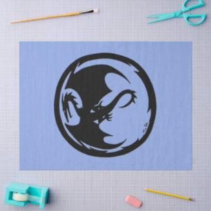 Black Dragon blue tissue paper large