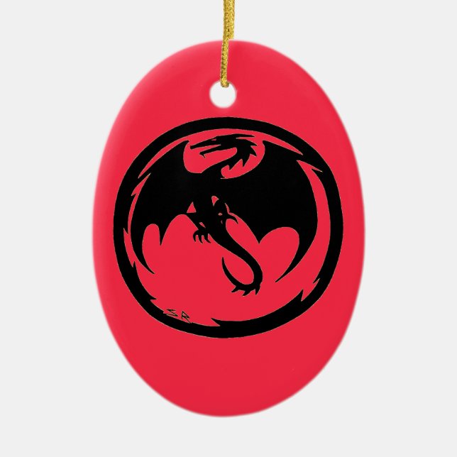 Black Dragon Coral ceramic ornament (Front)