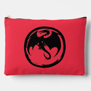 Black Dragon coral large accessory bag pouch