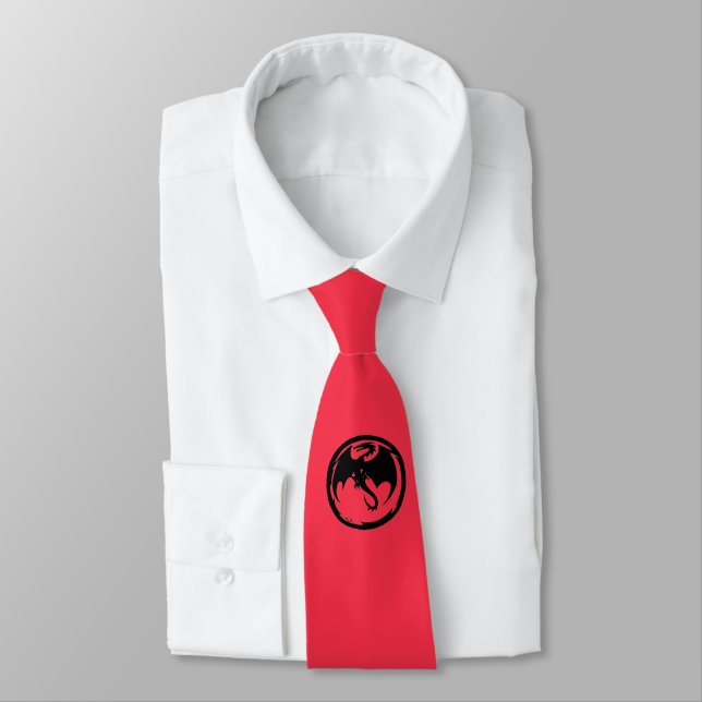 Black Dragon Coral necktie (Tied)