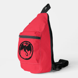 Black Dragon coral sling bag backpack