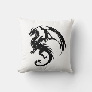 Black dragon cushion