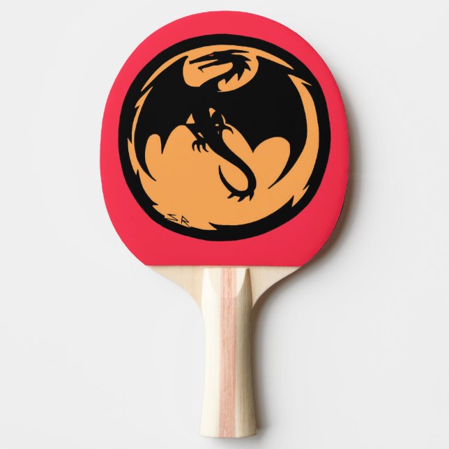 Black Dragon Gold Coral ping pong paddle (Front)