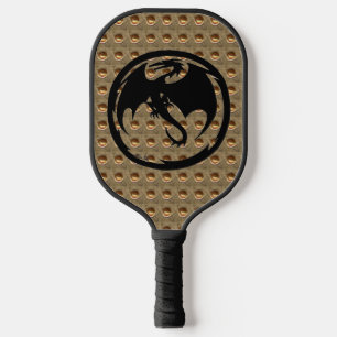 Black Dragon gold indent pickleball paddle