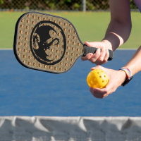 Black Dragon gold indent pickleball paddle carbon