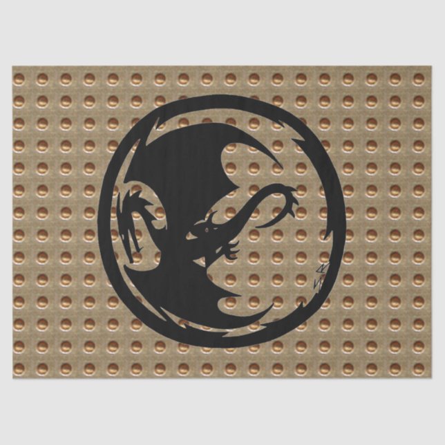 Black Dragon gold indent tissue paper (Front)