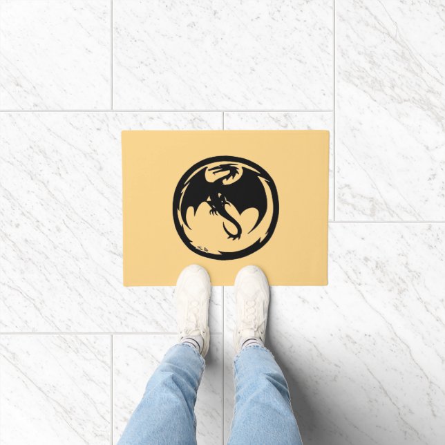 Black Dragon gold small doormat (Indoor)