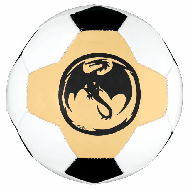 Black Dragon gold soccer ball (Front)