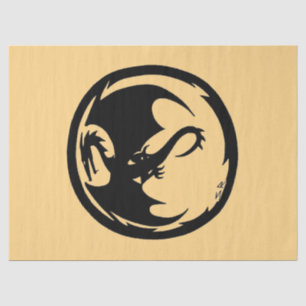 Black Dragon gold tissue paper large
