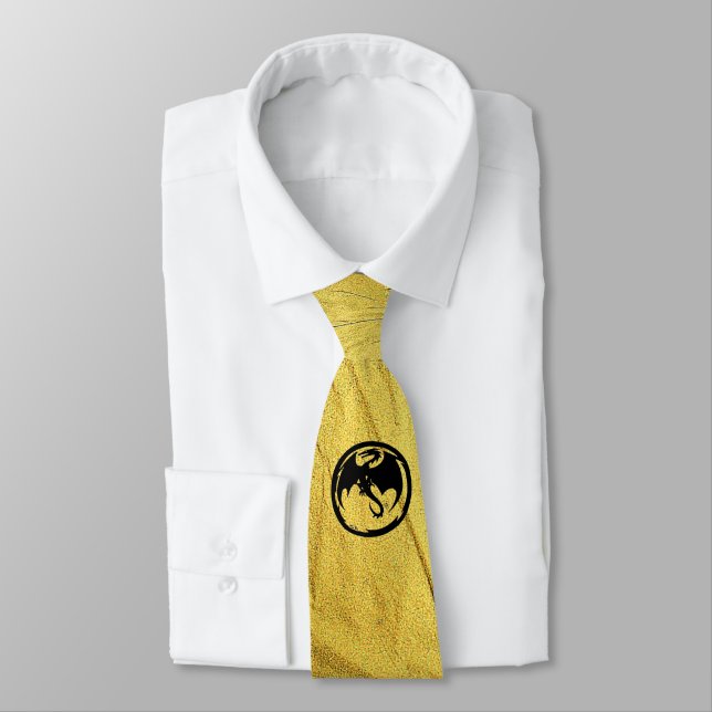 Black Dragon Gold Vein necktie (Tied)