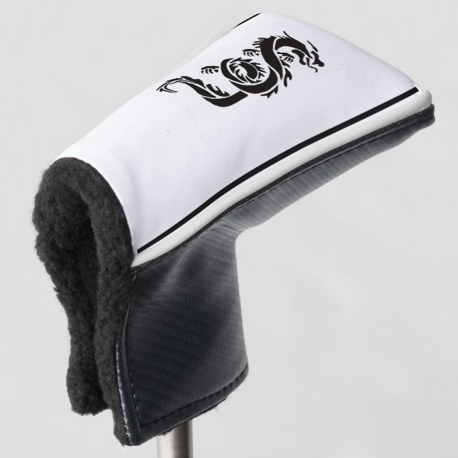 Black Dragon Golf Head Cover (3/4 Front)