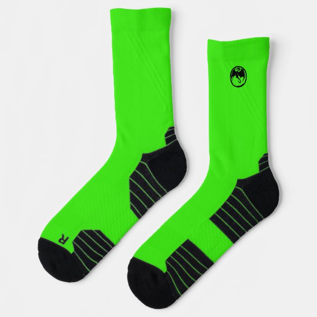 Black Dragon green high performance socks (Left)