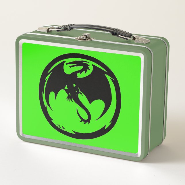 Black Dragon Green lunchbox (Front)