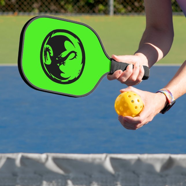 Black Dragon green pickleball paddle carbon (Insitu)