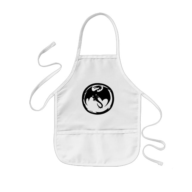Black Dragon kids chef apron (Front)