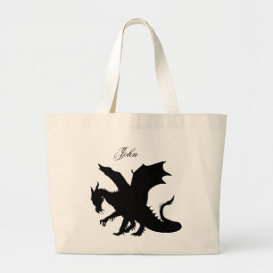 Black Dragon Large Tote Bag