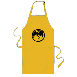 Black Dragon long yellow chef apron