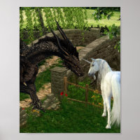 Black Dragon meets Unicorn Fantasy