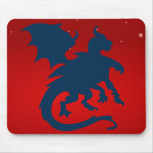 Black dragon mouse pad