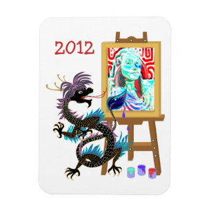 Black Dragon paints your portrait on Premium Magne Magnet