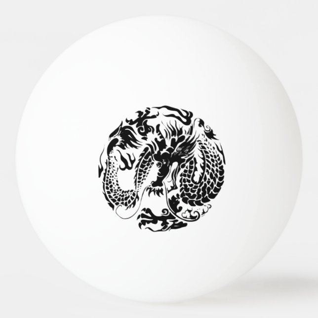 Black Dragon Ping Pong Ball (Front)