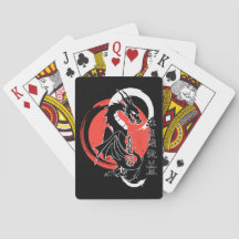 Black dragon, red moon playing cards