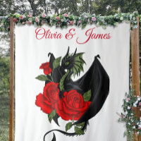 Black Dragon Red Roses Fantasy
