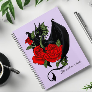 Black Dragon Red Roses Lavender Planner