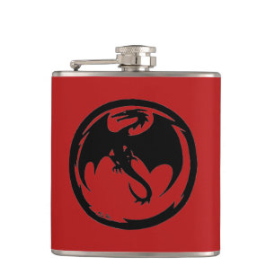Black Dragon Red wrapped flask