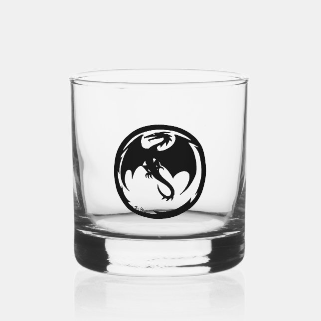 Black Dragon rocks glass (Front)