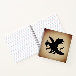 Black Dragon Rustic Background Notebook