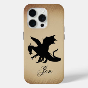 Black Dragon Rustic Background Personal iPhone 15 Pro Case