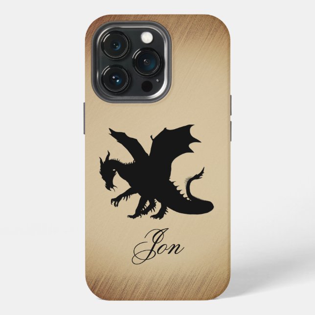Black Dragon Rustic Background Personal iPhone Case (Back)