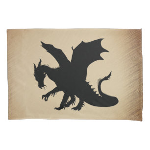 Black Dragon Rustic Background Pillowcase